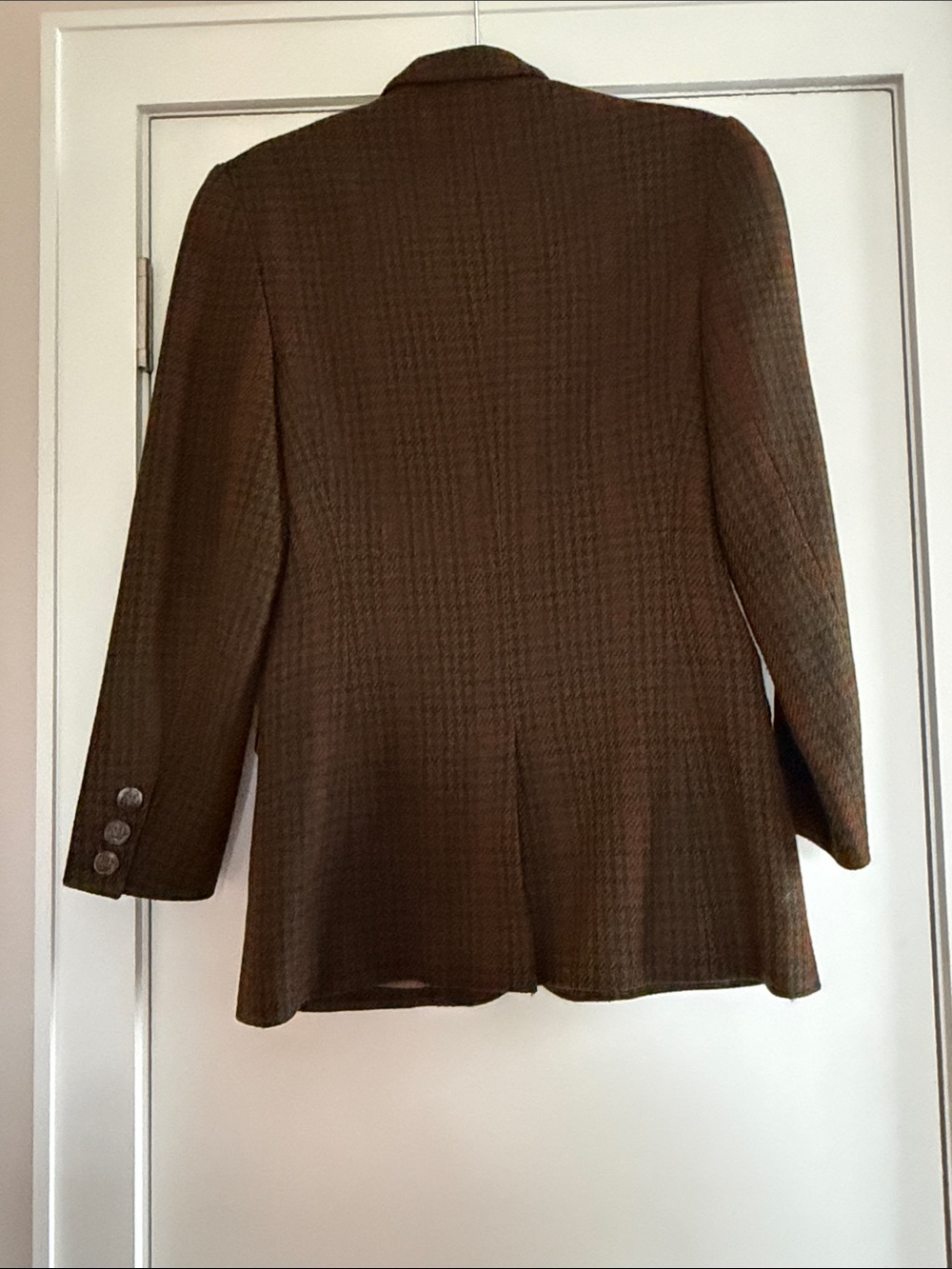 Aquascutum London Brown & Green Plaid Tweed Blazer size 4 - Picture 7 of 10